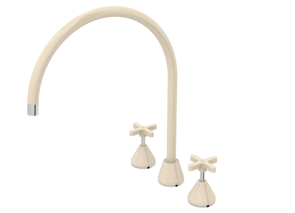 PAR Taps Forme Spa Set Hob Swivel X/Large - Chrome / Ivory (B27.063.1.04)