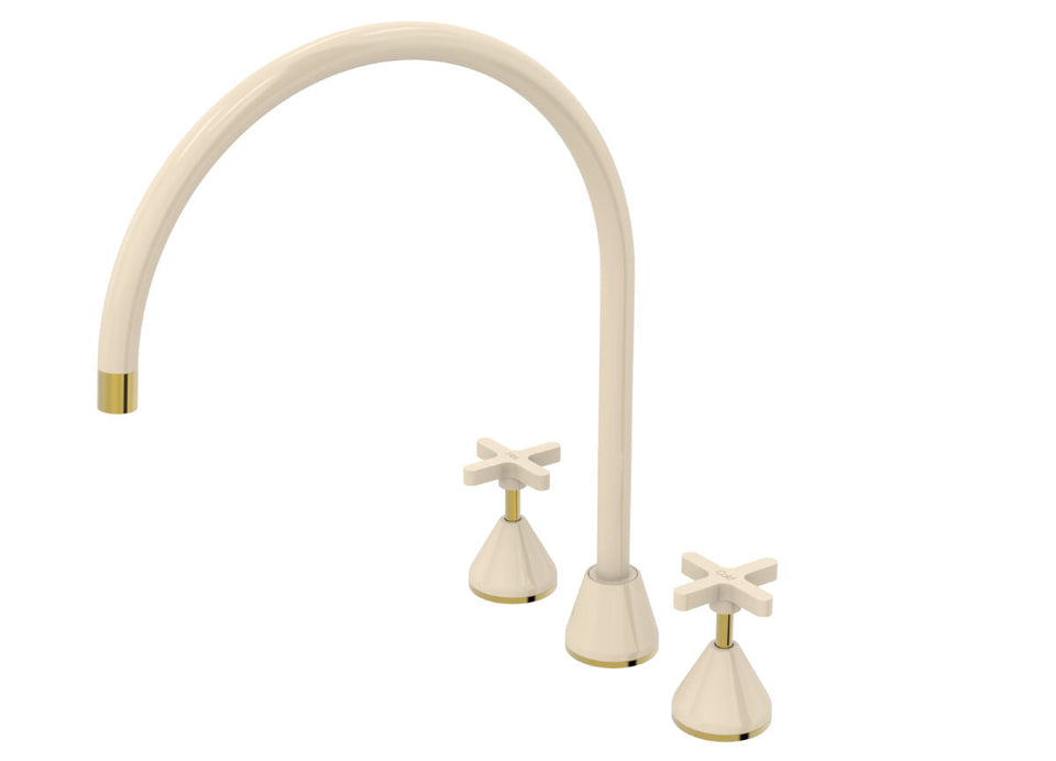 PAR Taps Forme Spa Set Hob Swivel X/Large - Gold / Ivory (B27.063.1.14)