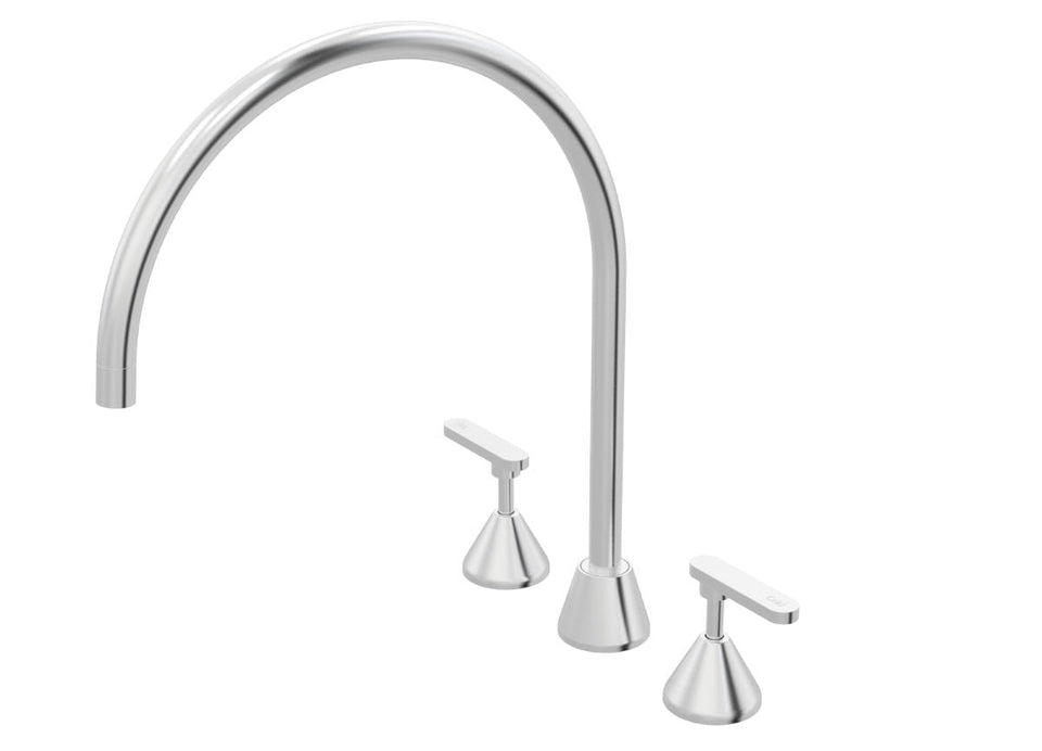 PAR Taps Forme Spa Set Hob Swivel X/Large Lever Ceramic Disc - Brushed Chrome (B27.063.3.02)