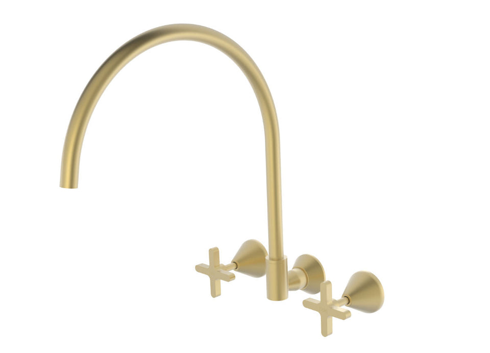 PAR Taps Forme Spa Set Wall Swivel X/Large - Brushed Brass (B27.064.1.41)