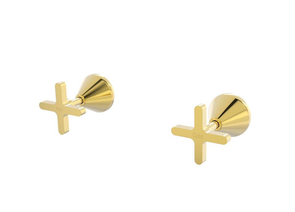 PAR Taps Forme Top Assemblies Wall Pair - 23k Gold (B27.082.1.11)