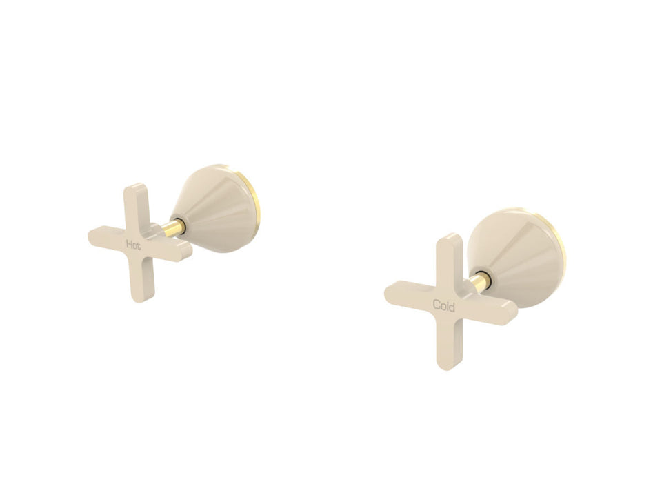 PAR Taps Forme Top Assemblies Wall Pair - Gold / Ivory (B27.082.1.14)