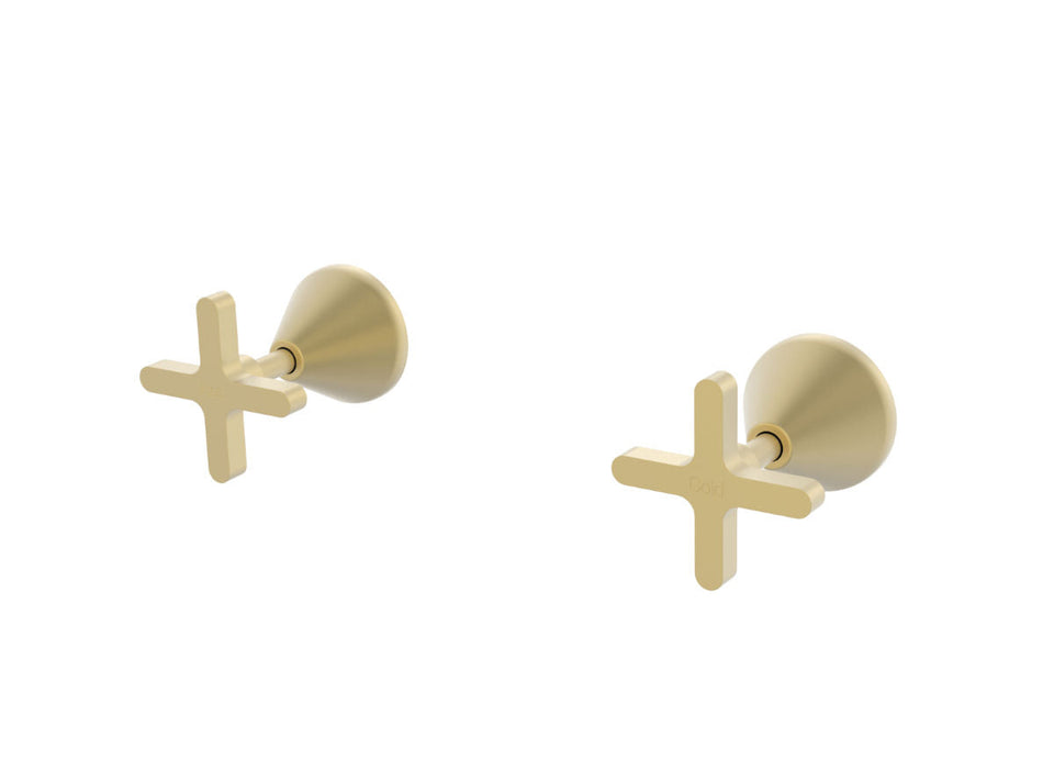 PAR Taps Forme Top Assemblies Wall Pair - Brushed Brass (B27.082.1.41)