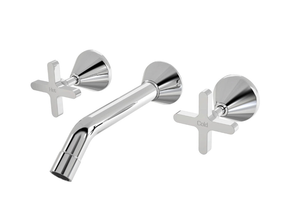 PAR Taps Forme Wall Basin Set 200mm Fixed - Gunmetal (B27.152.1.23)