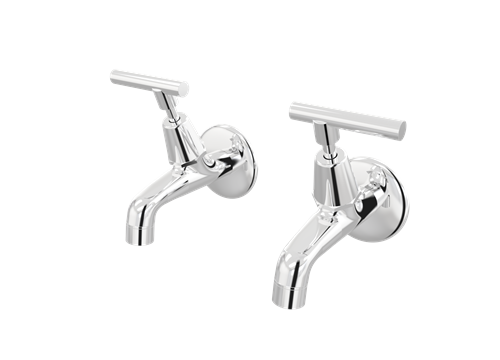 Par Taps Portsea Female Bibs Wall Pair Lever - Chrome