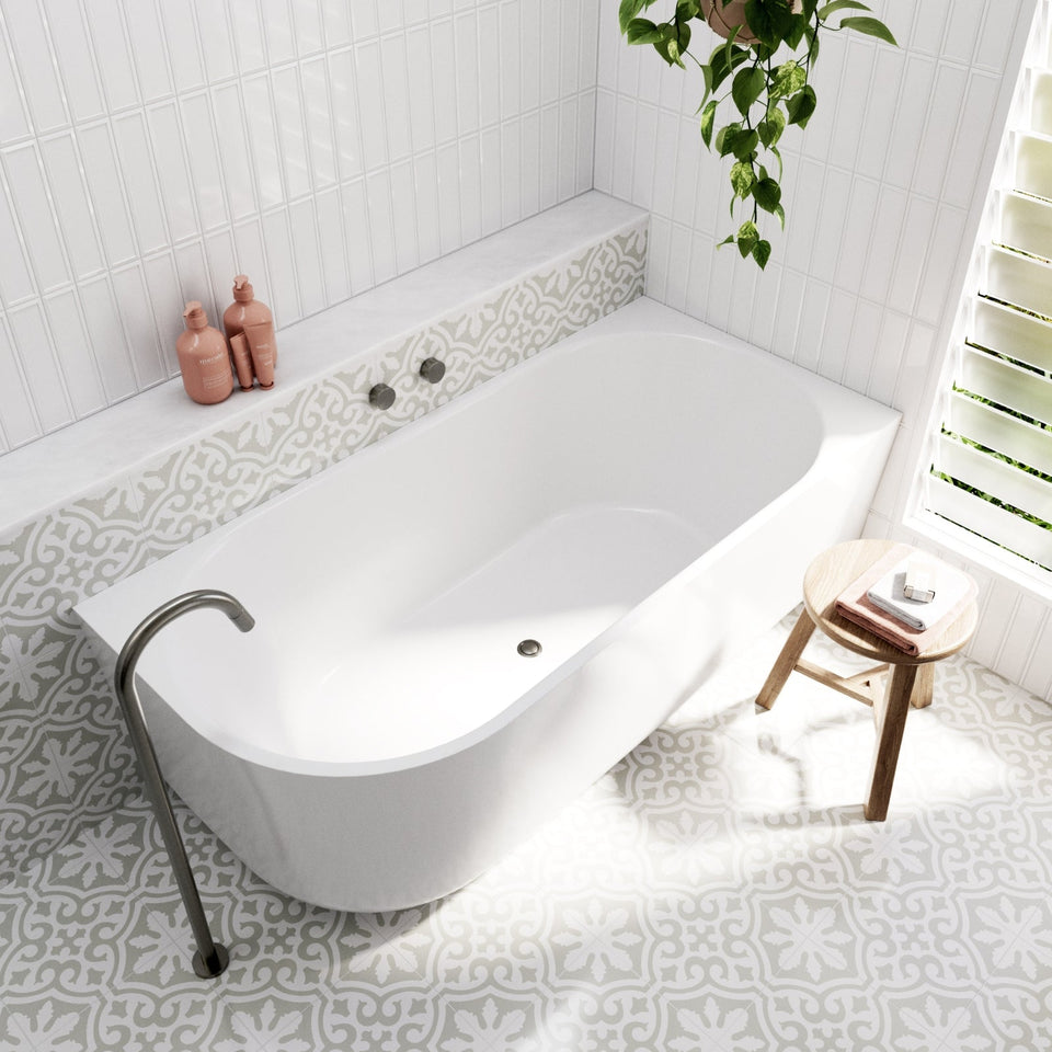 Bao Elegant 1700mm Back to Corner Bath - Matte White
