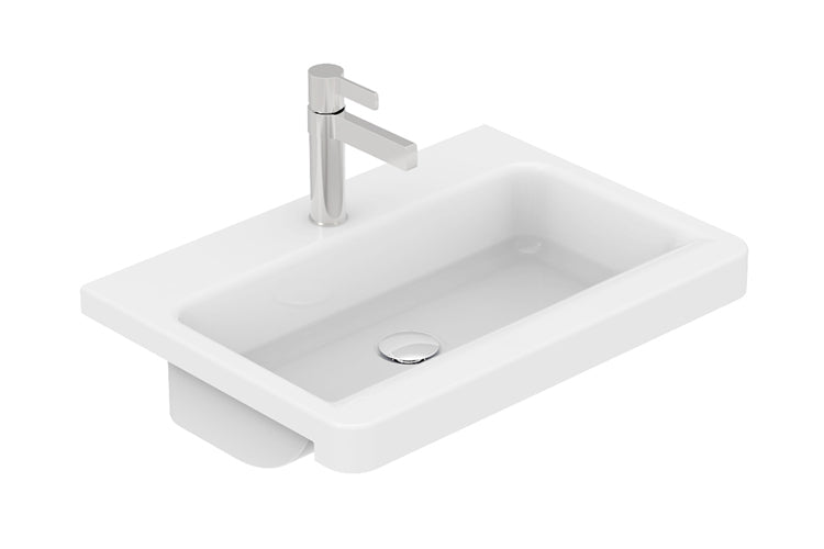 ADP Integrity 550 x 400 Solid Surface Semi-Recessed Basin White