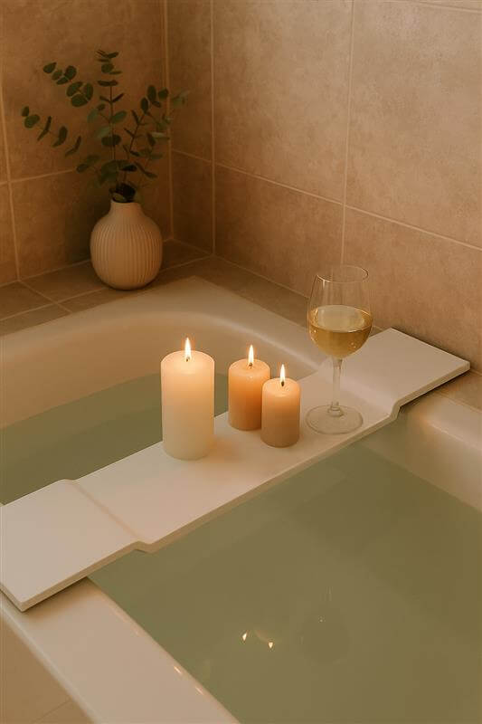 Turner Hastings Solid Surface Bath Caddy 94 x 20 - Matte White (BC940MW) 6