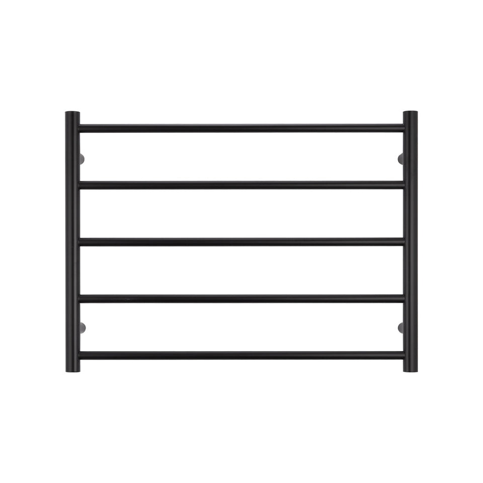 Radiant Heated Round Ladder - Matt Black / 750x550mm / Bottom Right (BRTR03RIGHT)