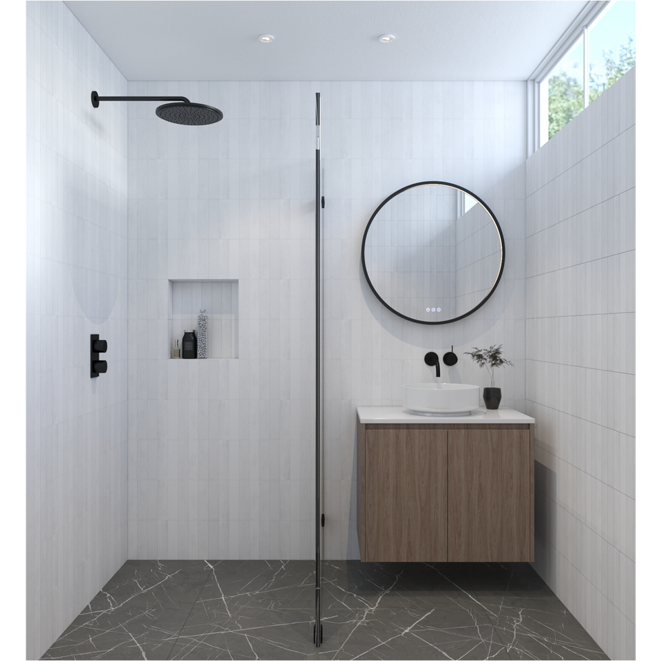 Radiant GLÖDA Black - OLËK - 600mm LED Mirror (BLKRND60)