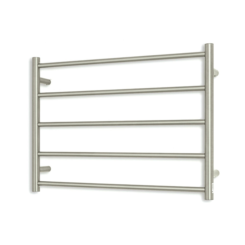 Radiant 240V Heated Round Ladder 750 x 550 Cool Brushed Nickel