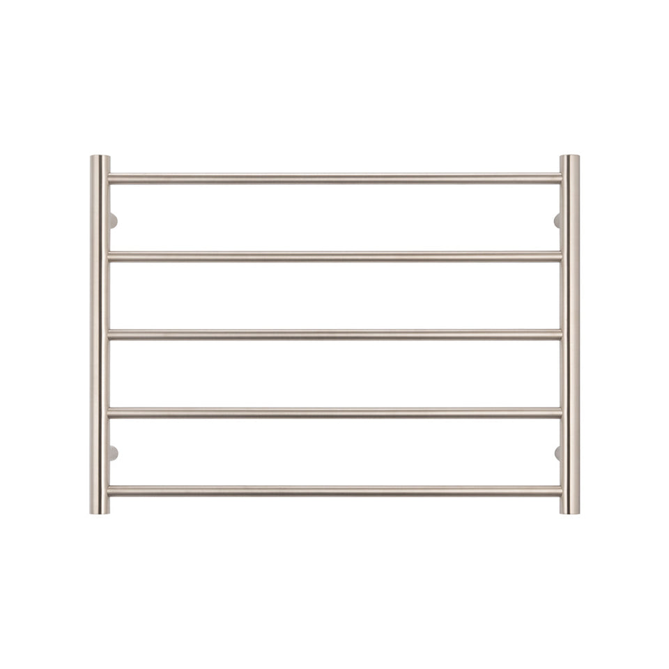 Radiant Heated Round Ladder - Brushed Nickel / 750x550mm / Bottom Left (BN-RTR03LEFT)