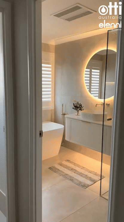Otti Hampshire Satin White Wall Hung Curved Vanity