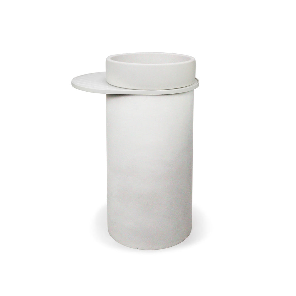 Nood Co Cylinder with Tray  - Bowl Basin  (Sand,Pastel Peach)