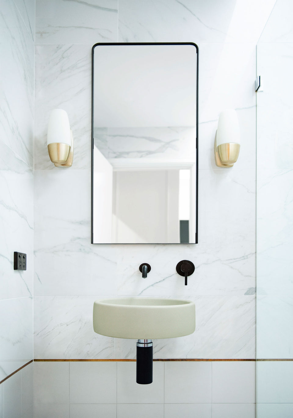 Nood Co Bowl Basin Two Tone - Wall Hung (Sand)