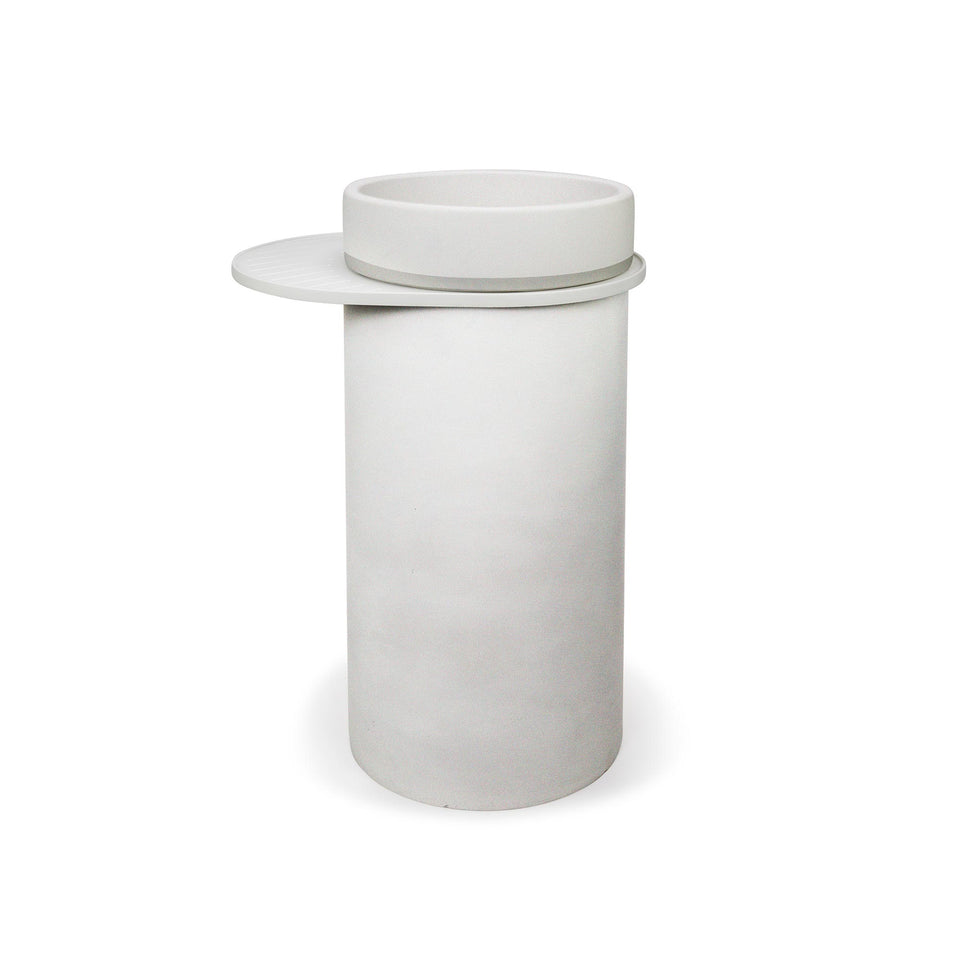 Nood Co Cylinder with Tray - Bowl Two Tone Basin  (Custard,Ivory)