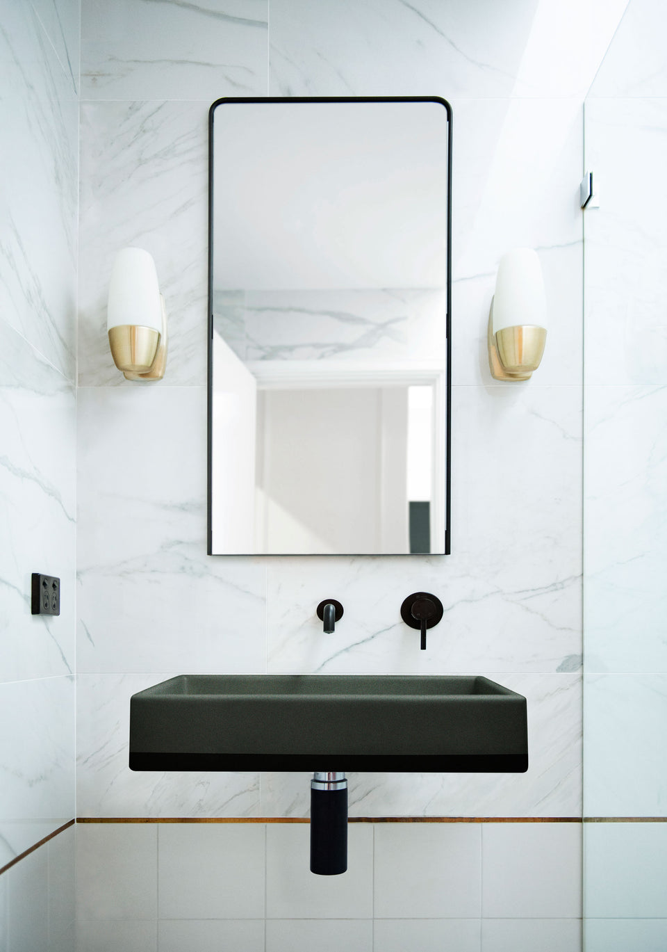 Nood Co Box Basin Two Tone - Wall Hung (Charcoal)