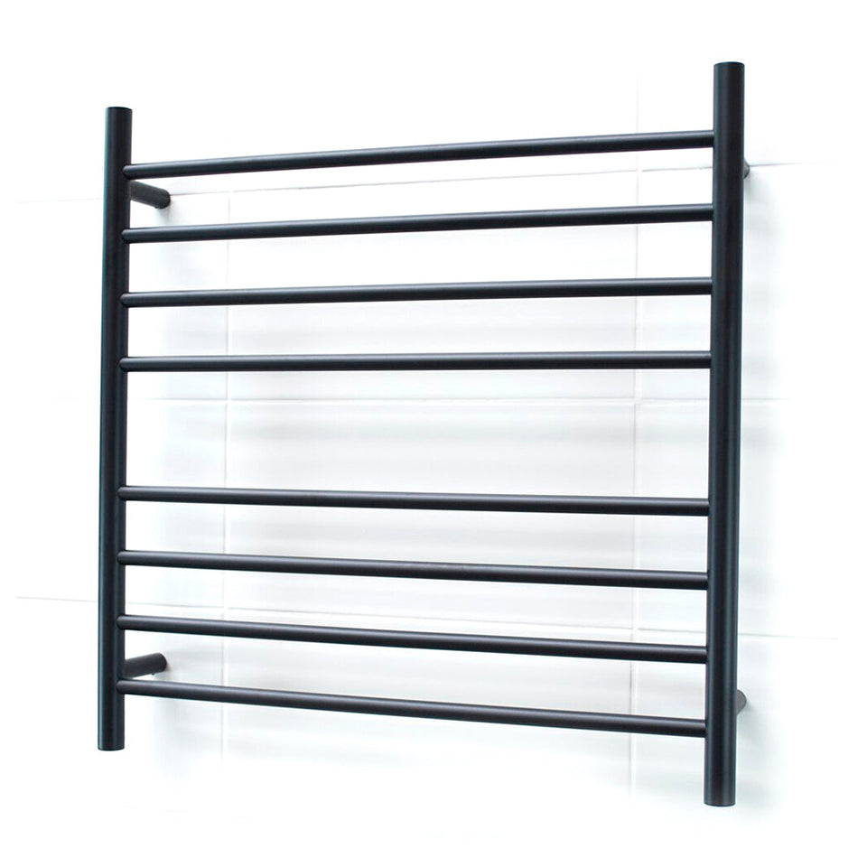 Radiant Heated Round Ladder - Matt Black / 750x750mm / Bottom Right (BRTR06RIGHT)