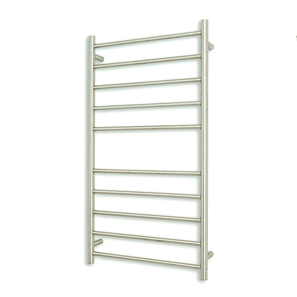Radiant Heated Round Ladder - Brushed Satin / 600x1100mm / Bottom Right (BRU-RTR02RIGHT)
