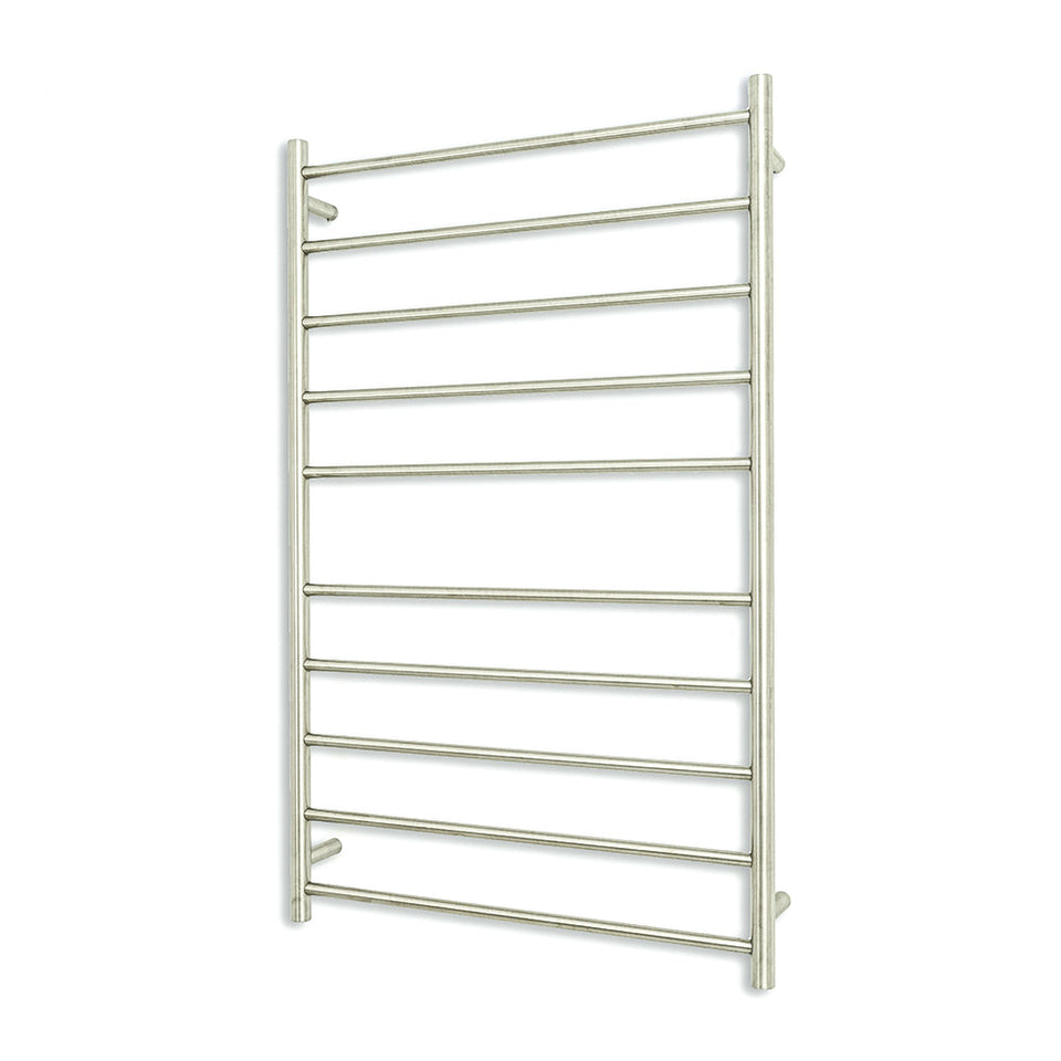 Radiant Heated Round Ladder - Brushed Satin / 750x1200mm / Bottom Left (BRU-RTR04LEFT)