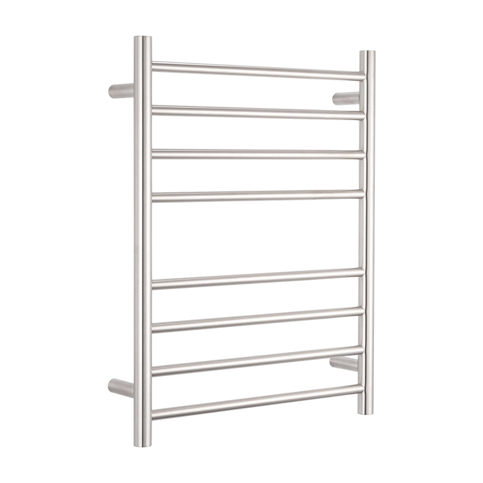 Radiant Heated Round Ladder - Brushed Satin / 530x700mm / Bottom Left (BRU-RTR530LEFT)