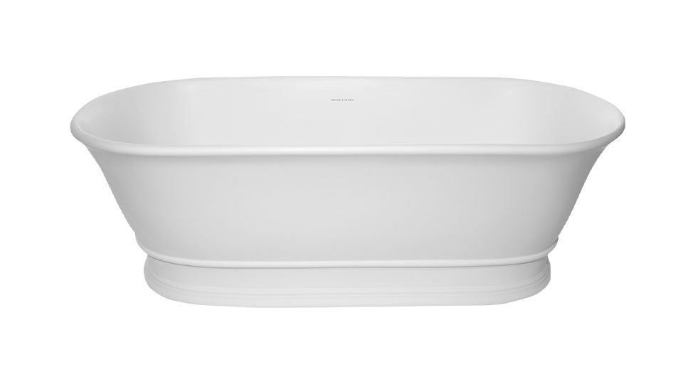 Turner Hastings Cambridge 174 x 76 TitanCast Solid Surface Freestanding Bath - Satin Silk White / With Overflow (CA1740TCB-OF)