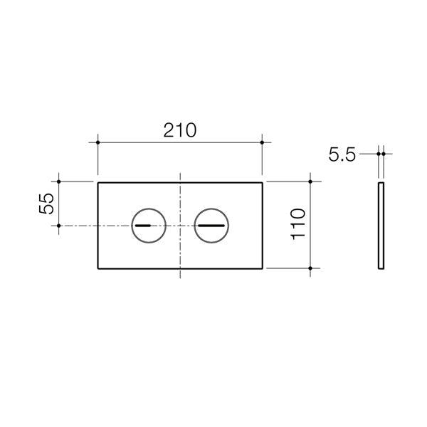 Caroma Invisi Series II Round Dual Flush Plate & Buttons
