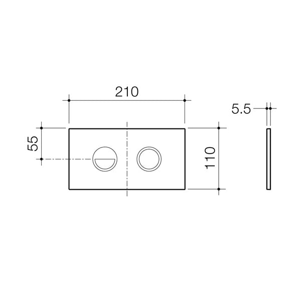 Caroma Invisi Series II Round Dual Flush Metal Plate & Buttons Neutral