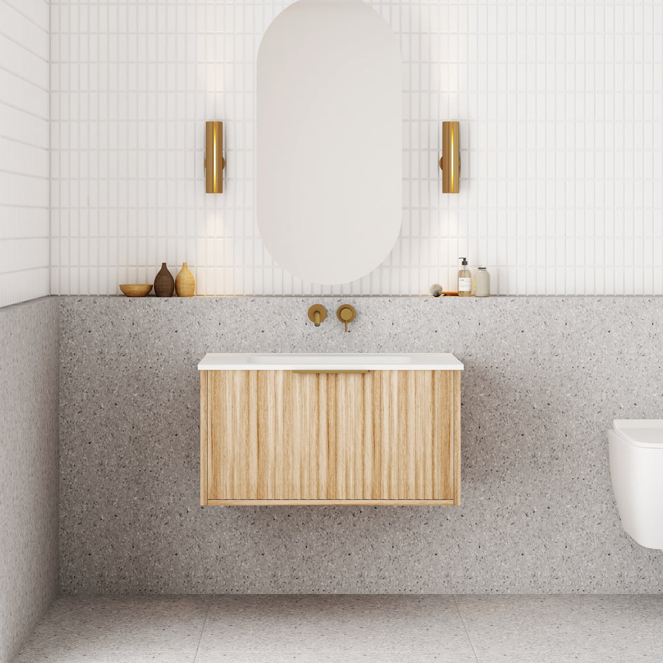 Cassa Designs Capture Wall Hung Vanity - 750mm (CAP750WH-OAK)