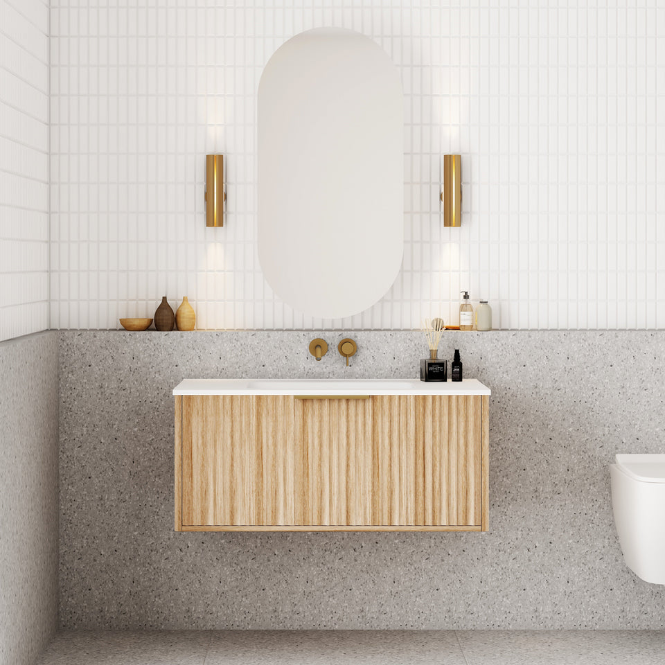 Capture 900mm Wall Hung Vanity Natural Oak