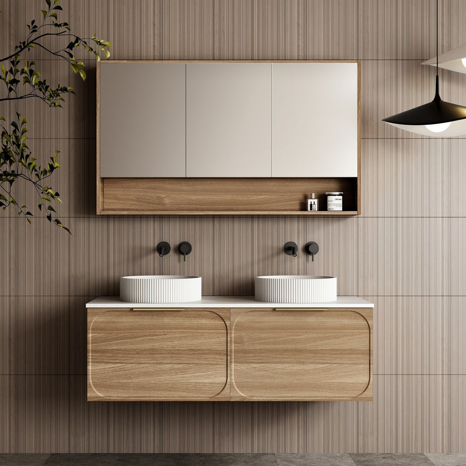 Cassa Design Cicero Wall Hung Vanity - 1200mm / Natural Walnut (CIC1200WH-WALNUT)