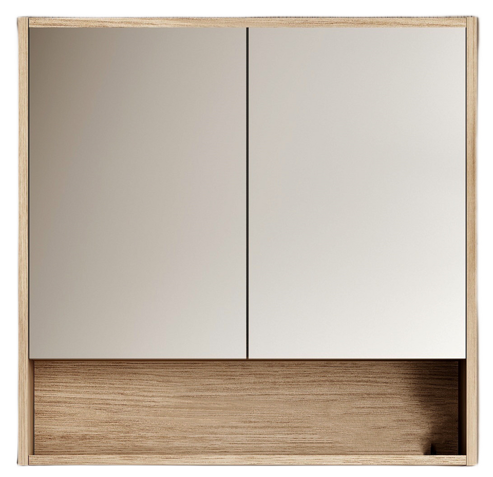 Cicero 750mm Shaving Cabinet Natural Oak - cut-out view