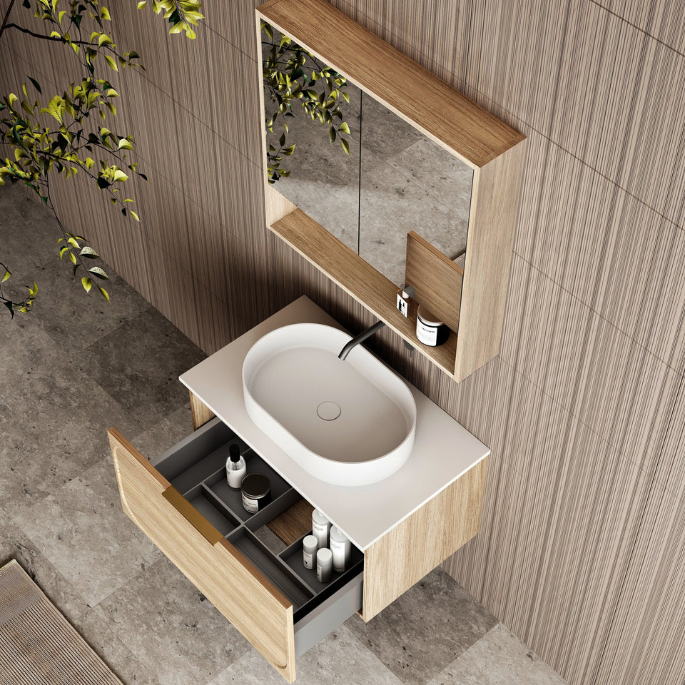 Cicero 750mm Wall Hung Vanity - top view