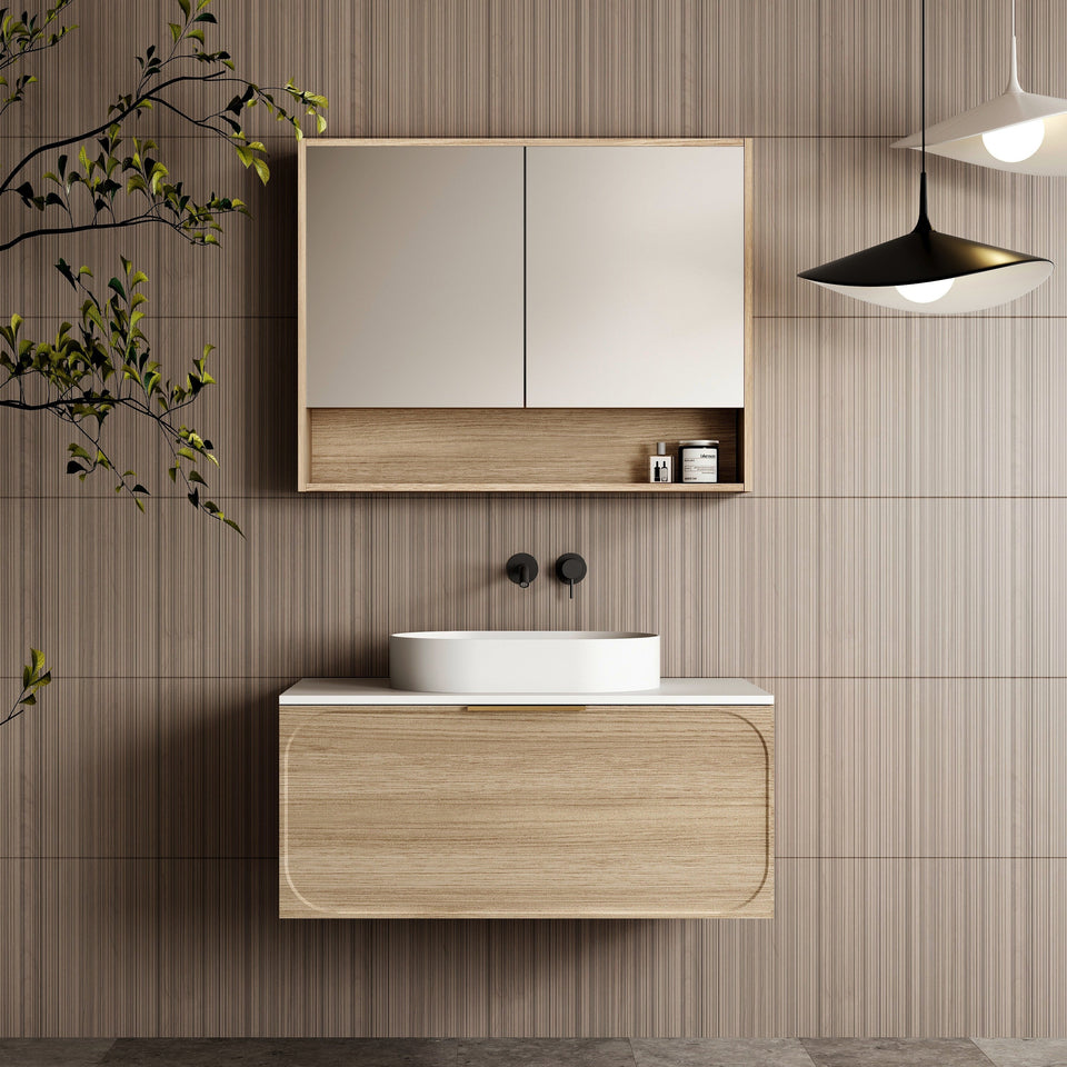 Cassa Design Cicero Wall Hung Vanity - 900mm / Natural Oak (CIC900WH-OAK)