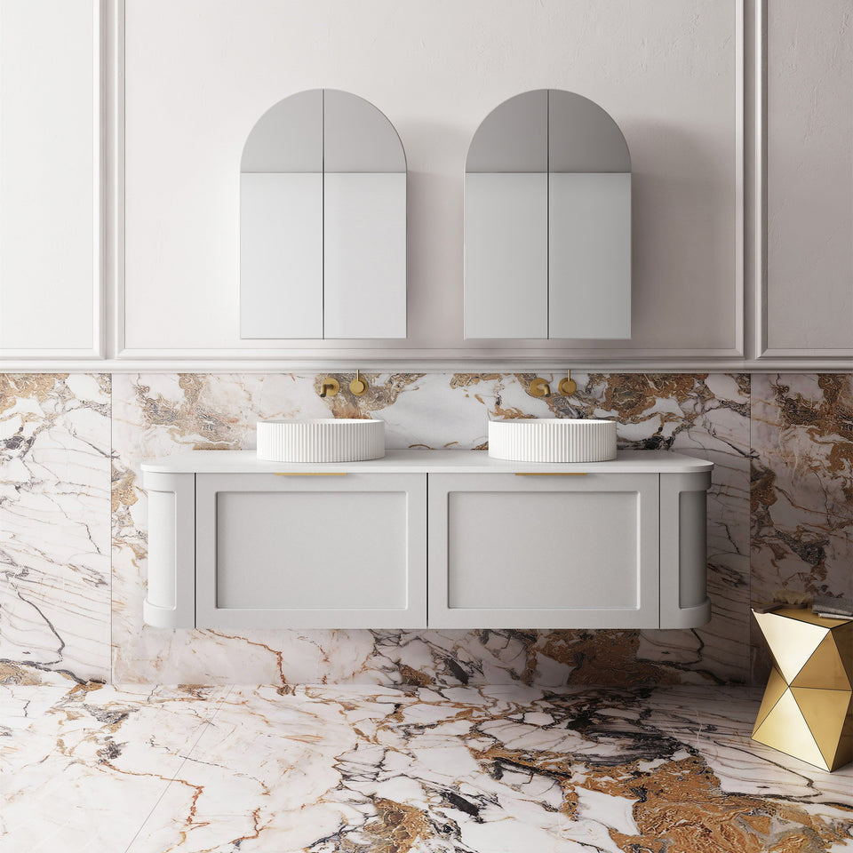 Westminster 1500mm Wall Hung Vanity Pale Grey - front view
