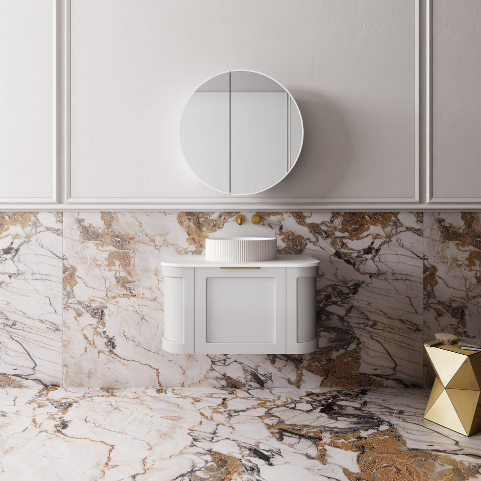 Westminster 750mm Wall Hung Vanity Pale Grey - front view