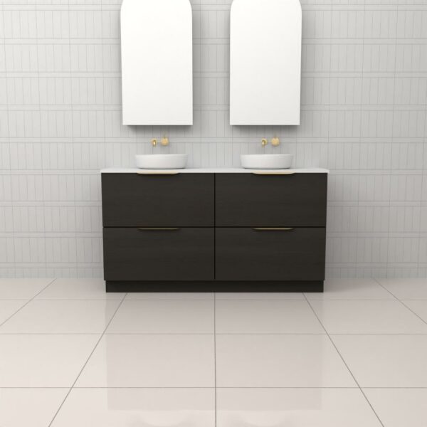Fifth Avenue Celeste Duo Smoked Onyx Floor Mounted Vanity