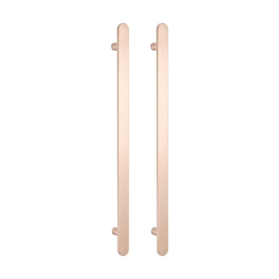 Radiant Heated Vertical flat bar towel rail 50 x 930mm Champagne (CH-FVTR-930) 3