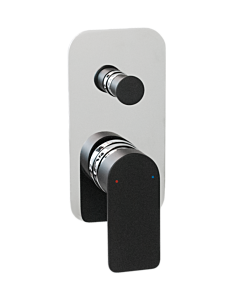 Jamie J - Cosmopolitan Wall Diverter Mixer CHROME &amp; MATTE BLACK