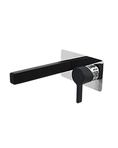 Jamie J - Martini Wall Basin Set CHROME &amp; MATTE BLACK