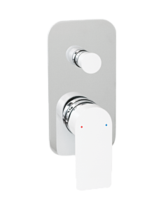 Jamie J - Cosmopolitan Wall Diverter Mixer CHROME &amp; MATTE WHITE