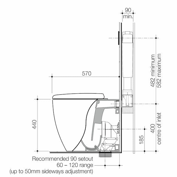 Caroma Contura® II Cleanflush® Invisi Series II® Wall Faced Suite (848901MW, 848901W)