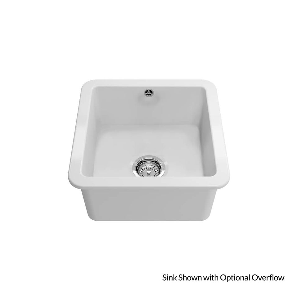 Turner Hastings Cuisine 46 x 46 Inset / Undermount Fine Fireclay Matte White Sink (CU463FS-MW-OF) 3