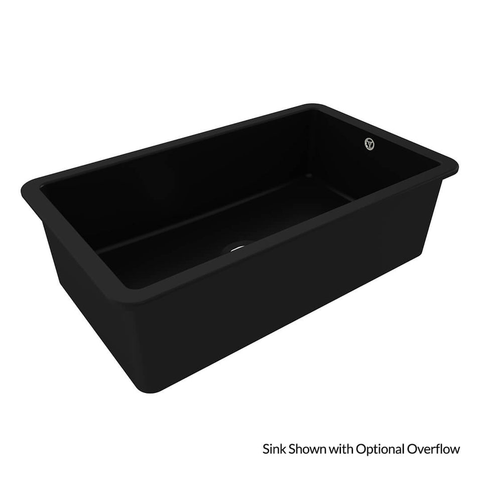 Turner Hastings Cuisine 81 x 48 Inset / Undermount Fine Fireclay Matte Black Sink (CU81FS-MB) 2