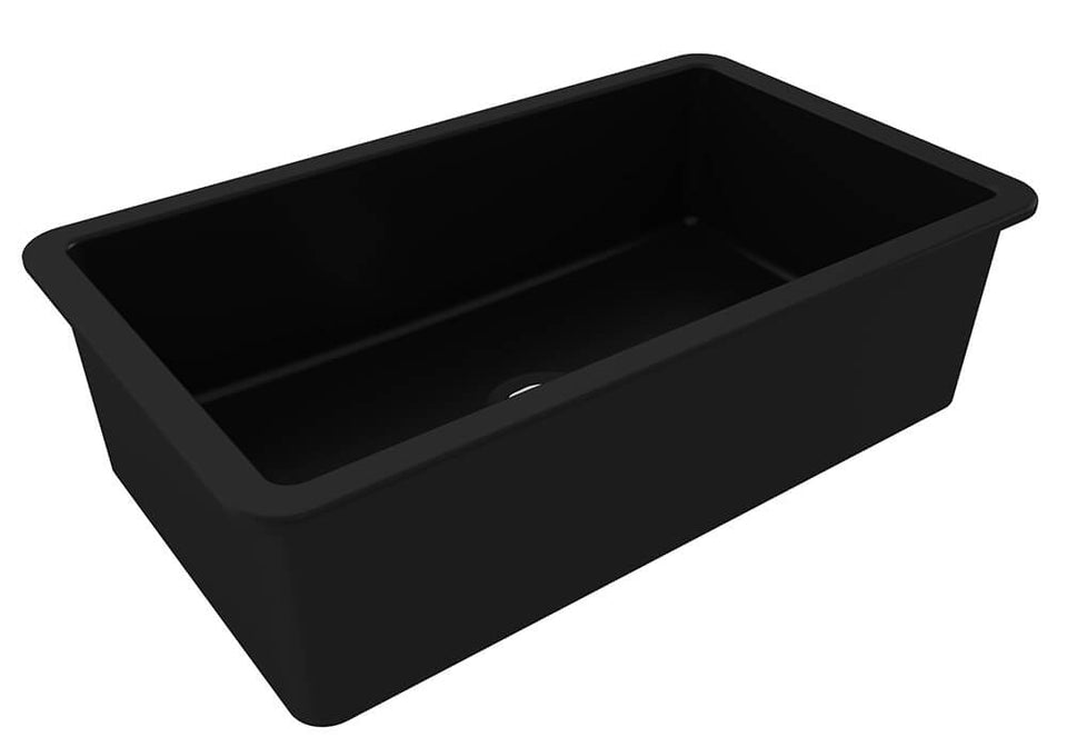 Turner Hastings Cuisine 81 x 48 Inset / Undermount Fine Fireclay Matte Black Sink (CU81FS-MB)