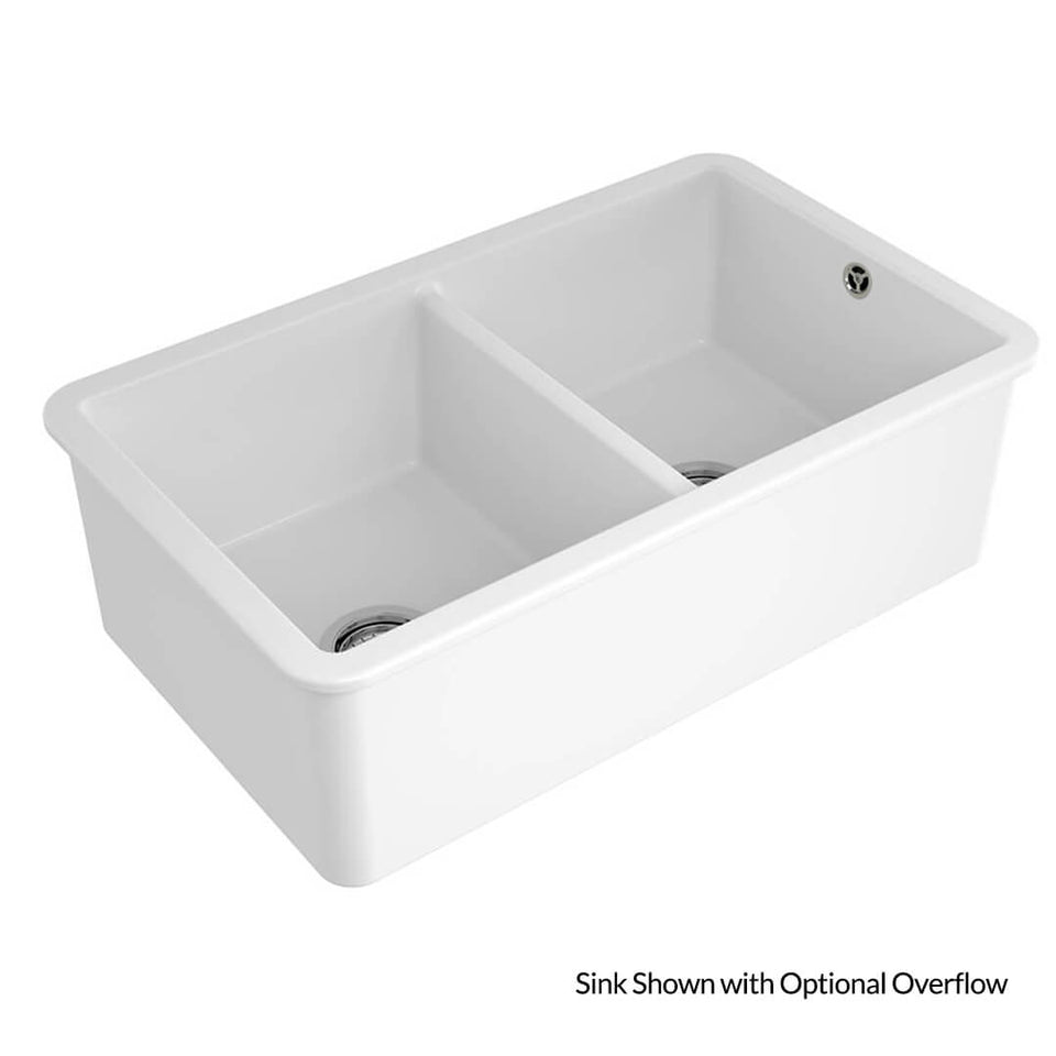 Turner Hastings Cuisine 85 x 46 Double Inset / Undermount Fine Fireclay Sink