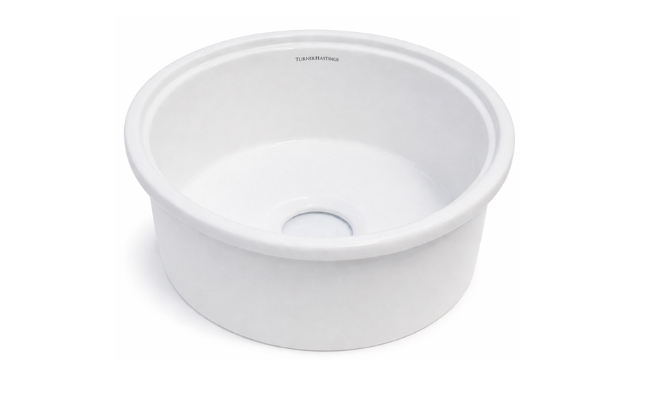 Turner Hastings Cuisine Round 47 Inset / Undermount Fine Fireclay Sink - Matte White (CUR473FS-MW)