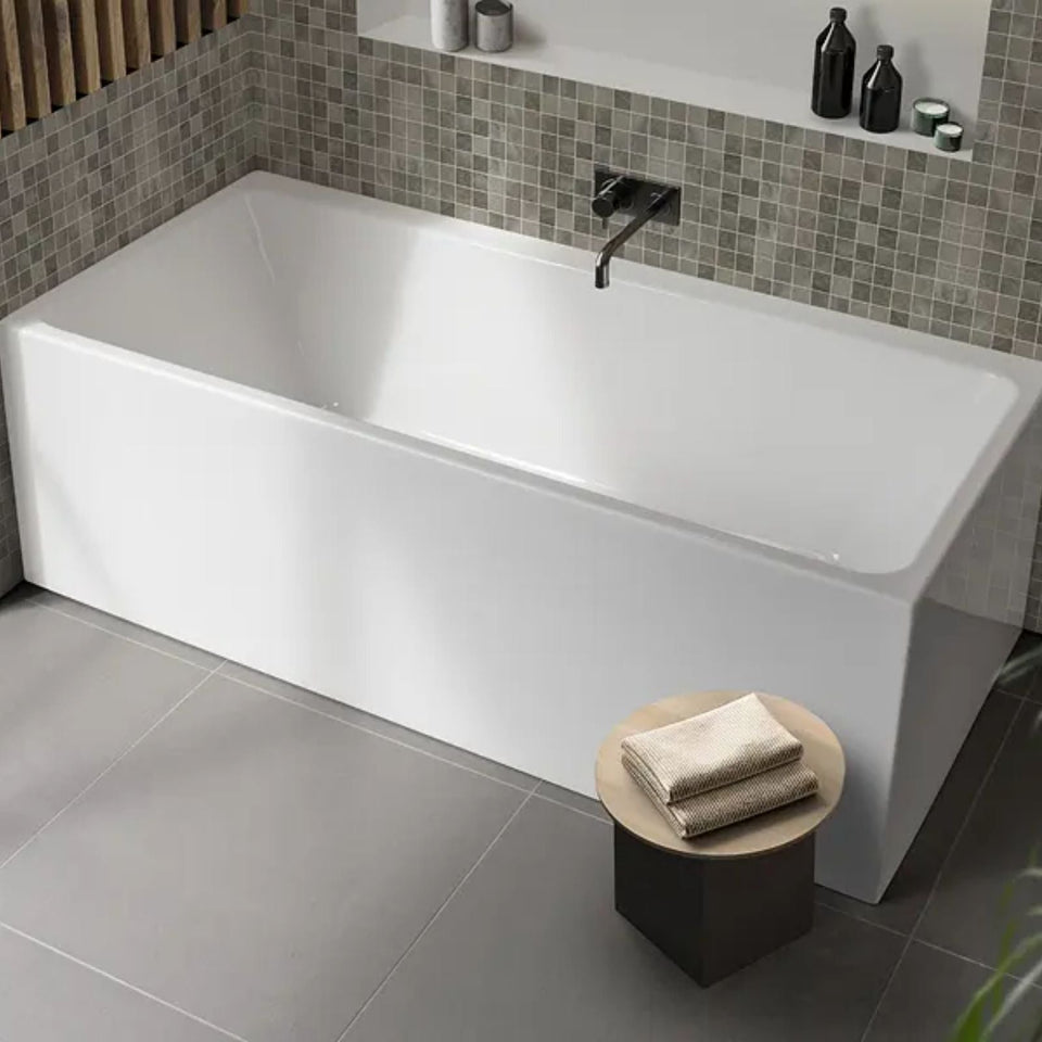 Decina Bianco Back-to-Wall/ Corner Freestanding Bath
