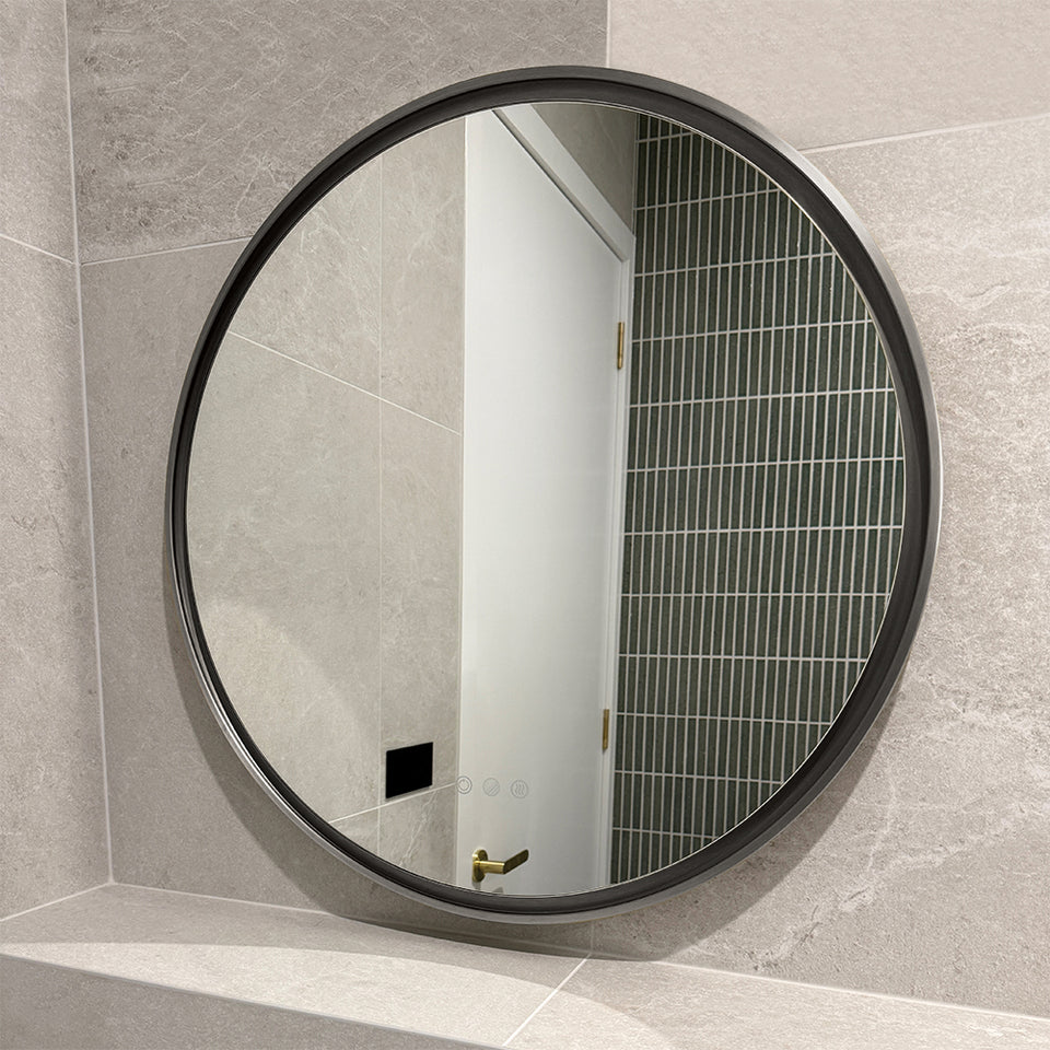 Radiant AURA Gun Metal - OLËK - 645mm LED Mirror (GMGAURARND60) 2