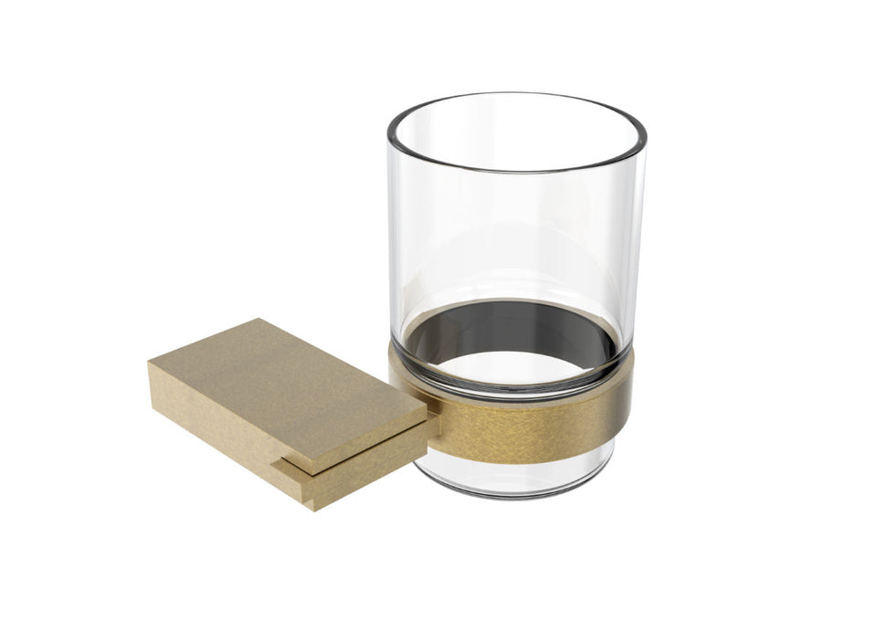 PAR Taps Burj Toothbrush Holder - Rumbled Brass (E20.011.1.40)